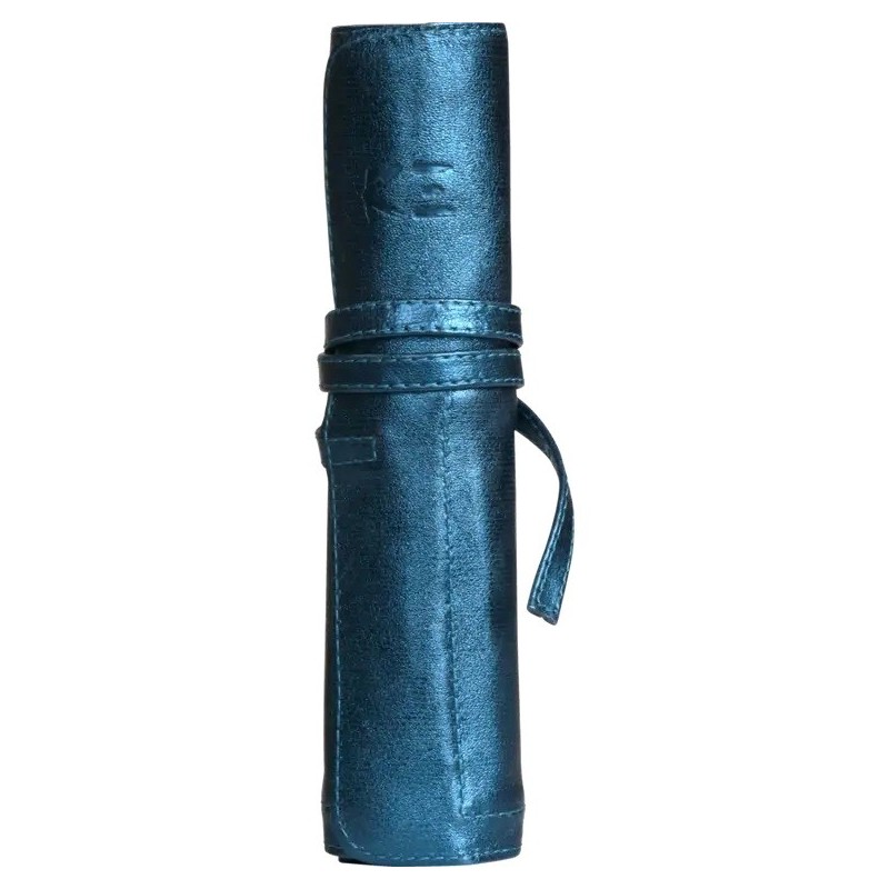 Trousse Flying Spirit - Cuir véritable bleu- Clairefontaine
