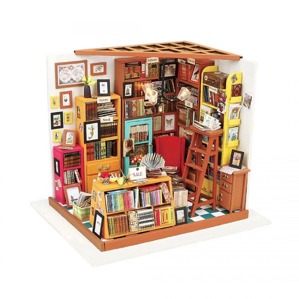 Kit de coin de livre bricolage, bibliothèque en bois 3D, kits de