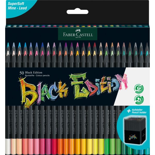 Boîte de 50 crayons de couleurs Black édition - Faber-Castell