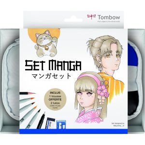 Coffret Manga mono - feutres ABT PRO, crayon graphite, feutre fineliner - Tombow