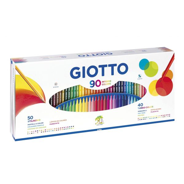 Etui inédit 50 crayons de couleurs Giotto Stilonovo et 40 feutres Giotto Turbo Color - Giotto 