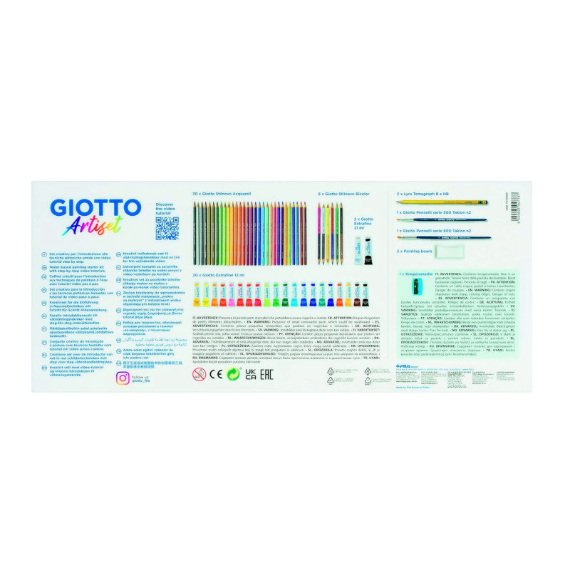 Ensemble d'artiste Artiset - boite complète de matériel pour les techniques humides - Giotto