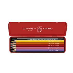 Set Keith Haring - Caran d'ache - boite inédite signée Keith Haring + assortiment de produits Caran d'ache 