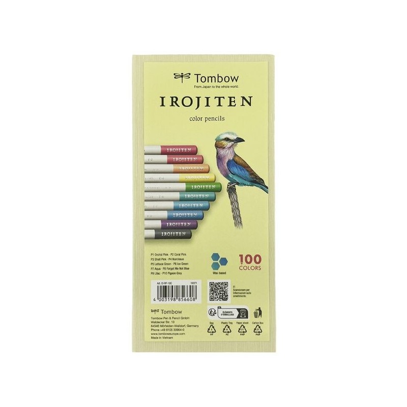 Set IROJITENS - Couleurs pastel I - 10 teintes pastel :orchid pink, coral pink, shell pink, narcissus, lettuce green, ice green,