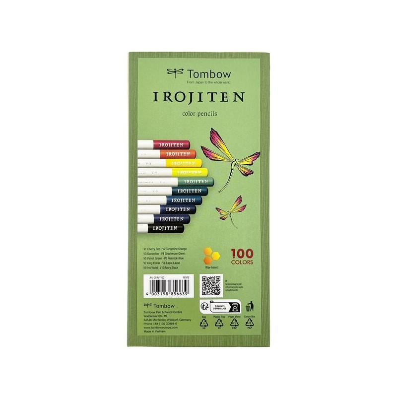 Set IROJITENS - Couleurs vives I - teintes assorties : cherry red, tangerine orange,, dandelion, chartreuse green, parrot green 