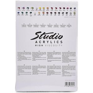 Set 30 tubes peinture acrylique Studio Acrylics - Pour étudiants, artistes débutants comme avancés - Pébéo