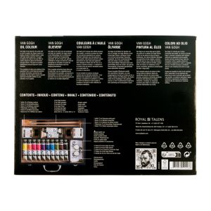 Coffret huile Starter box XL - 12 couleurs à l'huile : 104 Blanc de zinc – 105 Blanc titane – 267 Jaune azo citron – 276 Orange 