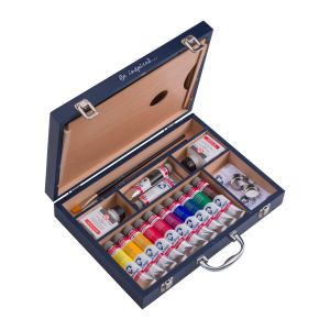 Coffret acrylique Starter box XL - coffret bois - 12 tubes 40ml acrylique Van Gogh - Talens
