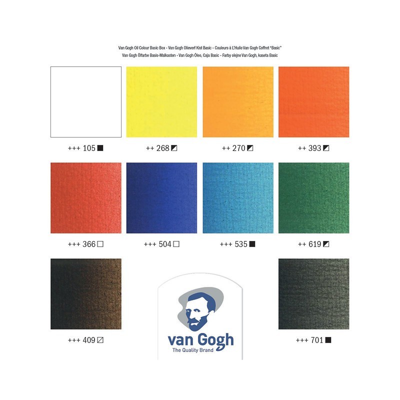 Coffret huile super fine Van Gogh en bois - 10 tubes 40ml couleurs acrylique -  