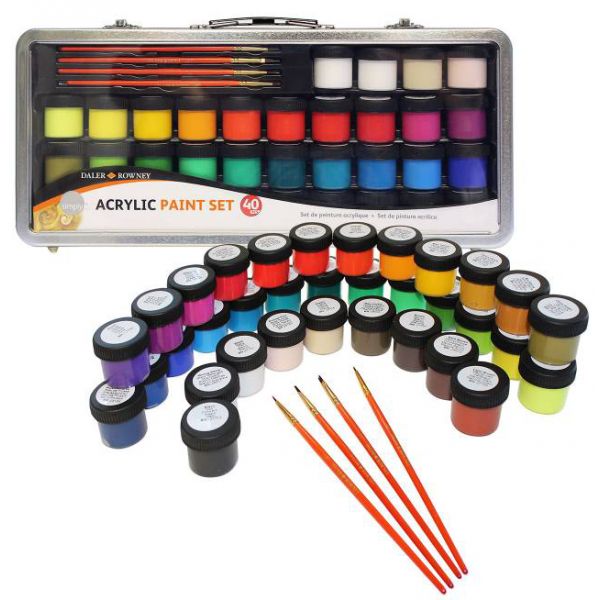 Mallette de peinture acrylique avec pinceaux - Simply - Creastore