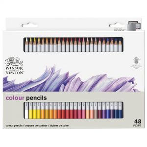 Boîte 48 crayons de couleur Winsor & Newton - Idéal pour les travaux techniques au crayon de couleur, arts graphiques ou bien à 