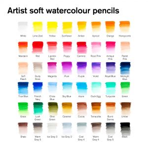 Boîte de 48 crayons de couleur aquarellables - Winsor & Newton - palette de couleurs riches et vibrantes pour des créations haut