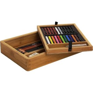 Coffret esquisse Conté à paris - 24 carrés d'esquisse, 6 crayons esquisse, 2 estompes et une gomme mi de pain 