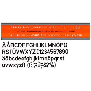Trace lettres - Iso 6mm - Caractères variés : lettres, caractères spéciaux, chiffres, etc... - Standardgraph