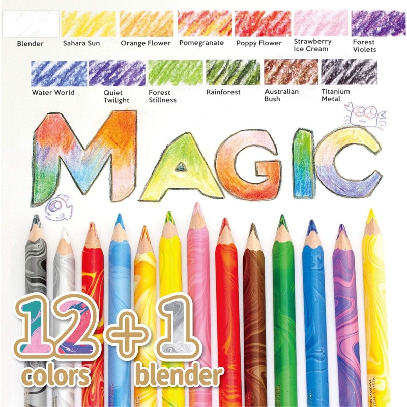 Set de 13 crayons Magic - 12 couleurs + 1 blendeur - mélangeur - Koh-i-noor