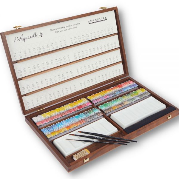 Coffret aquarelle extra-fine Sennelier - 96 demi-godets + accessoires