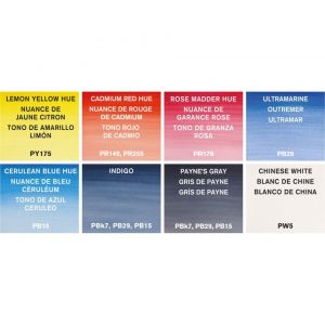 Set de poche Cotman - Ciel - Lemon Yellow Hue, Cadmium Red Hue, Ultramarine, Rose Madder, Hue Cerulean, Blue Hue Payne's, Gray C