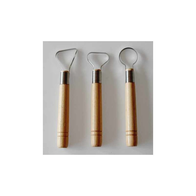 Set de 3 mirettes grand format - 3 formes : ovale, ronde, biseau - modelage argile