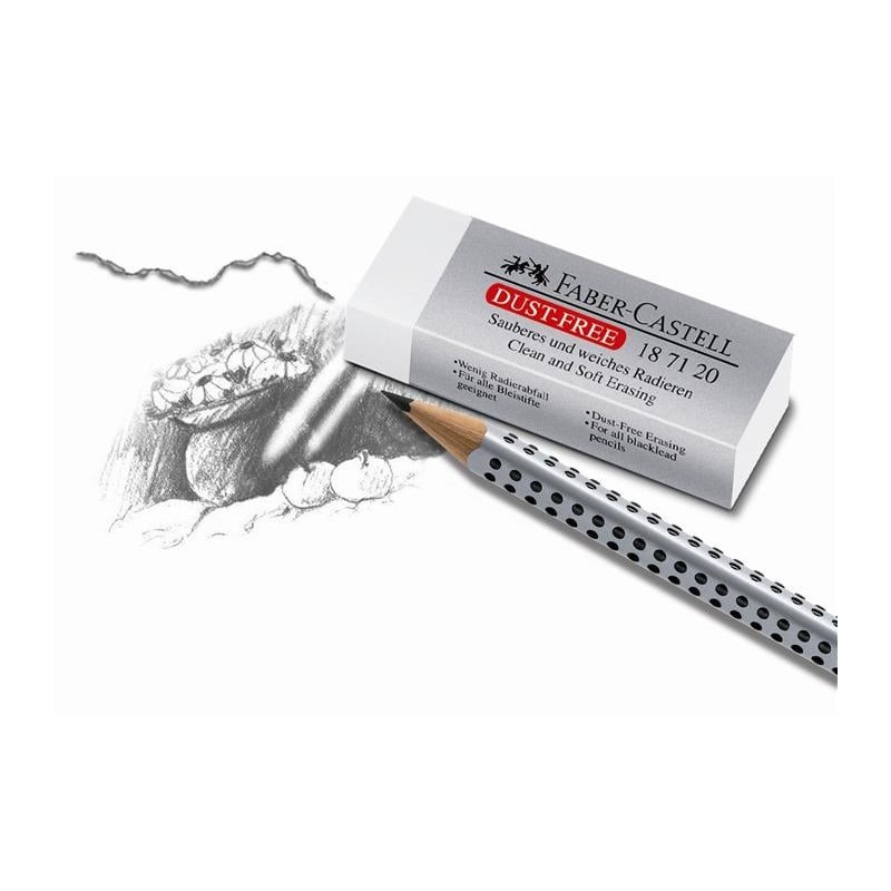 Gomme sans résidu - Blanche - Dust-free - parfait pour papiers et calques - Faber-castell