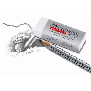 Gomme sans résidu - Blanche - Dust-free - parfait pour papiers et calques - Faber-castell