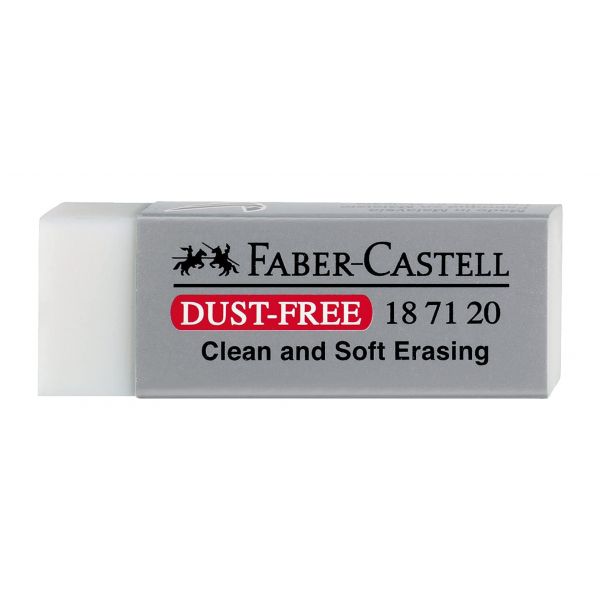 Gomme sans résidu - Blanche - Dust-free : ne capte pas la poussière - gommage propre et efficace - Faber-castell
