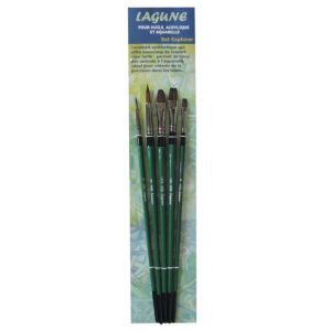 Set de 5 pinceaux pour huile et acrylique - Lagune