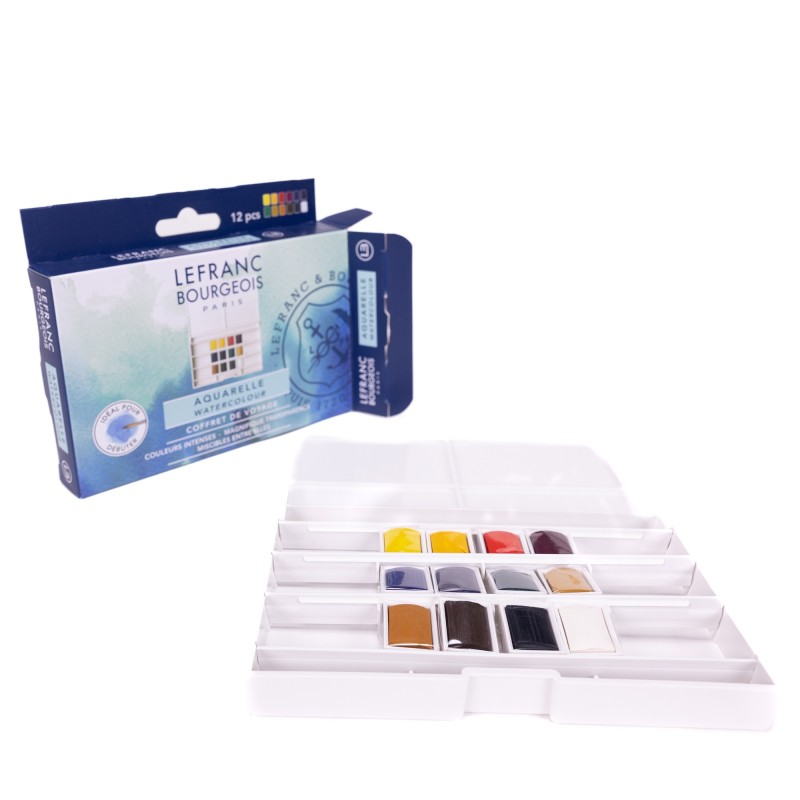 Boîte 12 demi-godets Aquarelle Lefranc & Bourgeois
