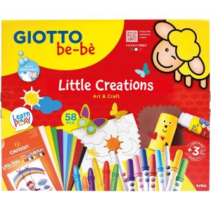Coffret Super creative set - Giotto BB - 58 pièces - Idéal pour activités créatives des jeunes enfants : collage, coloriage...