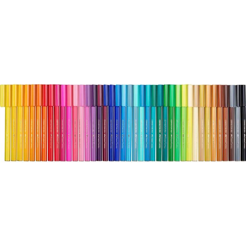 Valisette 40 feutres Connector - Faber-Castell - Couleurs vives, intenses et brillantes 