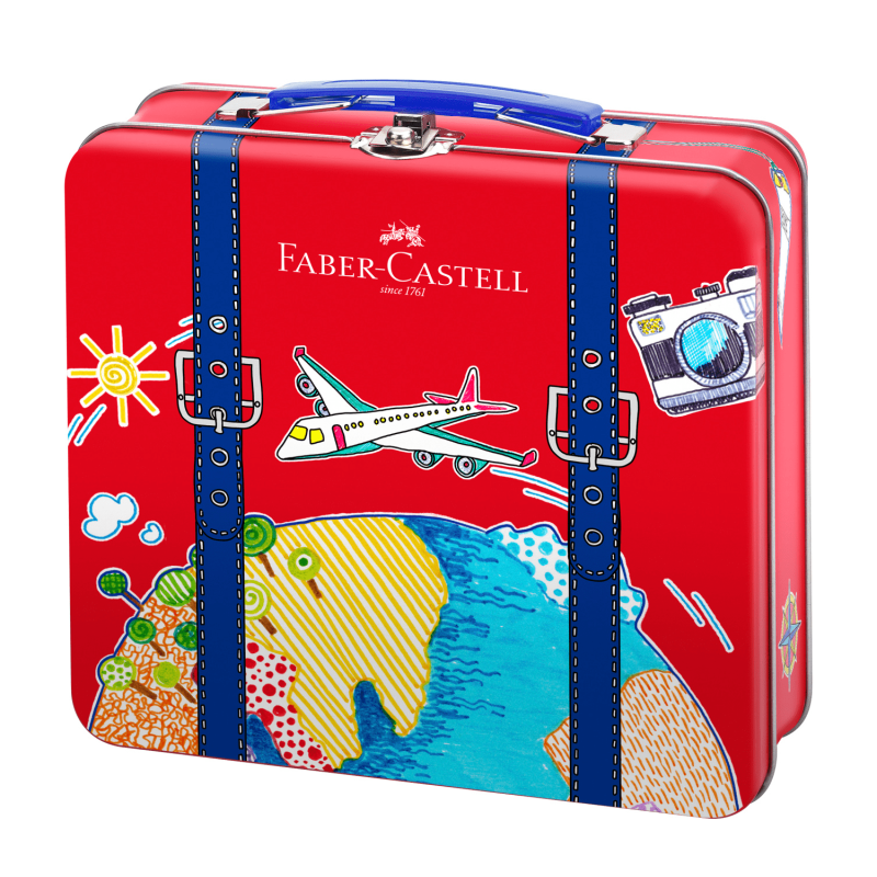 Valisette 40 feutres Connector - Faber-Castell - mallette élégante en métal - idéal pour transport 