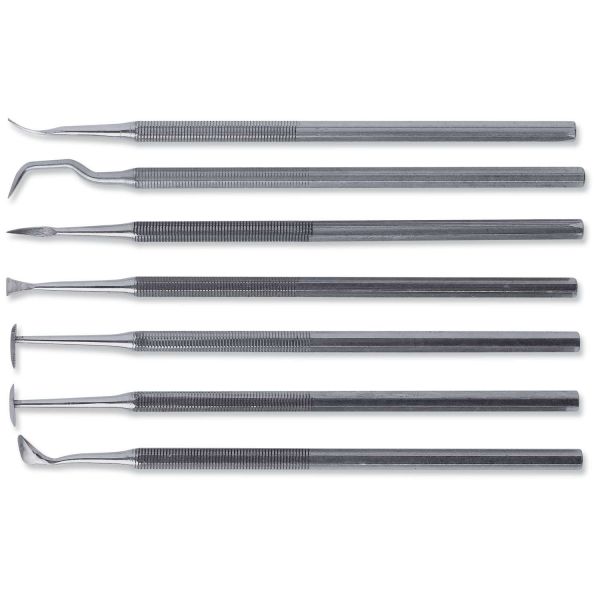 Set de 7 outils en acier - Set de précision " dentisterie" - Modelage : argile, pâtes à modeler... - 