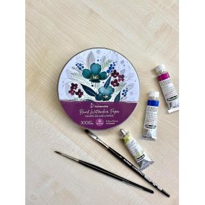 Papier aquarelle rond Expression - Boîte métal -Hahnemühle - parfait pour création colorées originales 