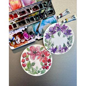 Papier aquarelle rond Expression - Boîte métal -Hahnemühle - Techniques humides : aquarelle, gouache, acrylique