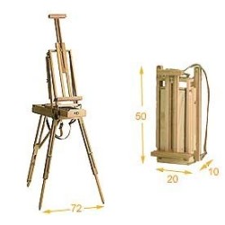 Demi-boîte chevalet avec tiroir et palette en bois