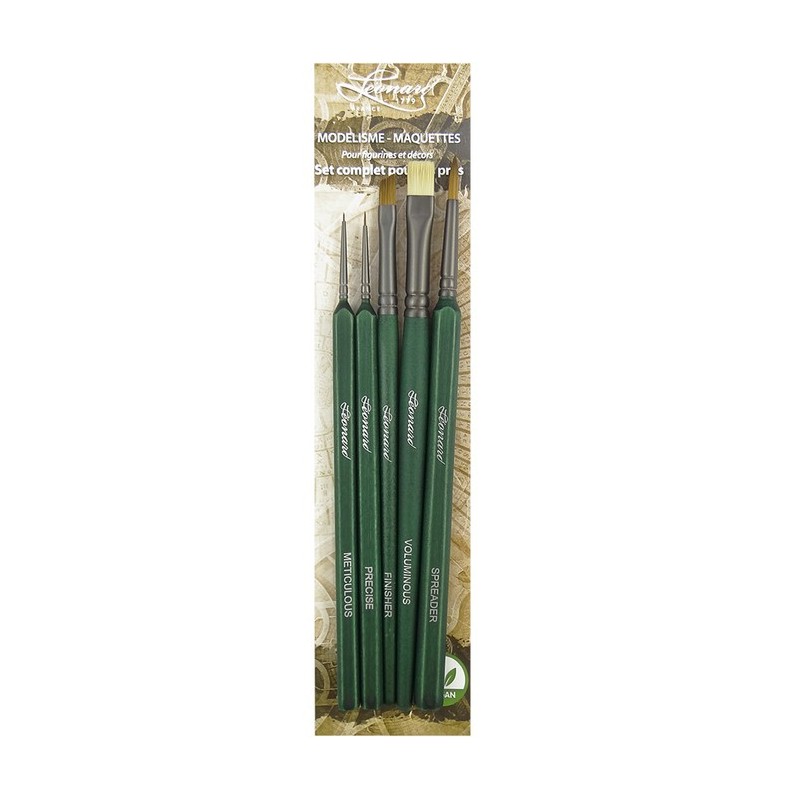 Pinceaux modélisme - Set professionnel - Grande précision - Figurines et décors - Léonard