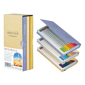 Set IROJITENS - Seascape - 3 coffrets-livres de 10 crayons de couleurs - haute qualité ; texture riche et crémeuse - Tombow