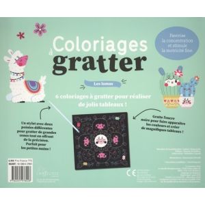 Coloriages à gratter - Les lamas - Stimule l'imaginaire et favorise la concentration - Livre