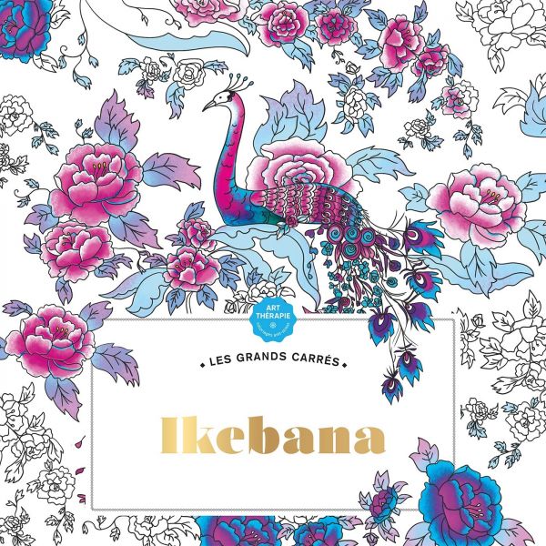 Coloriage Ikebana - Les grands carrés - Jessica Masia - thérapie japonaise - Livre