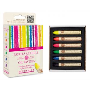 Etui 6 pastels Huile - fluos - Sennelier