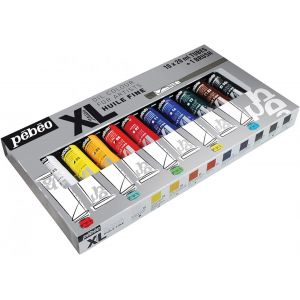 Pack d'huile XL 10 tubes 20ml - Couleurs vives et intenses - Idéal pour travailler la matière, texturer - Pébéo