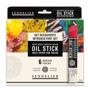 Etui 6 Oil stick - découverte - Bâton huile - Couleurs lumineuses et éclatantes - Forte concentration pigmentaire - Sennelier