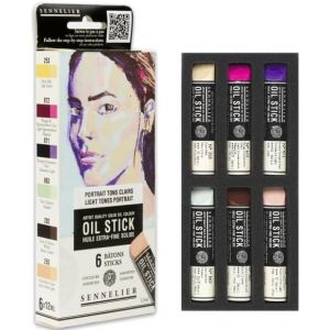 Etui 6 mini Oil stick - Portrait tons clairs - Sennelier