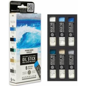 Etui 6 mini Oil stick - Paysage marin - Sennelier