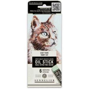 Etui 6 mini Oil stick - Chat tigré - mini bâtons d'huile extra-fine solide - Sennelier