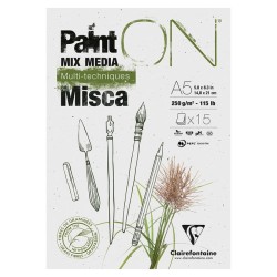 Bloc multi-techniquePaint'On - Misca - 15 feuilles 250g - Fibres de graminées - Clairefontaine