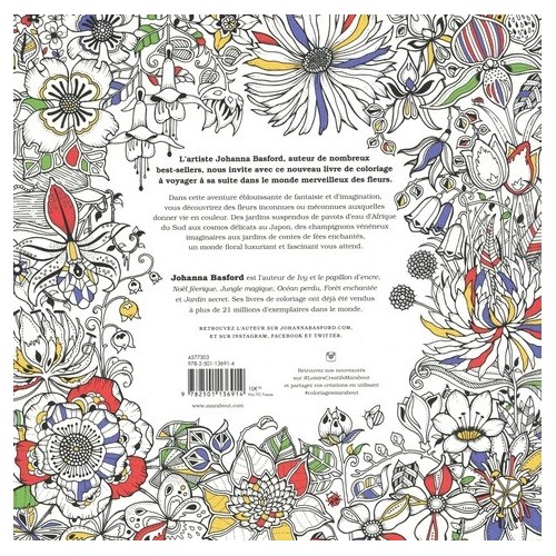 Monde des fleurs Johanna Basford - Coloriage - Livre - Creastore