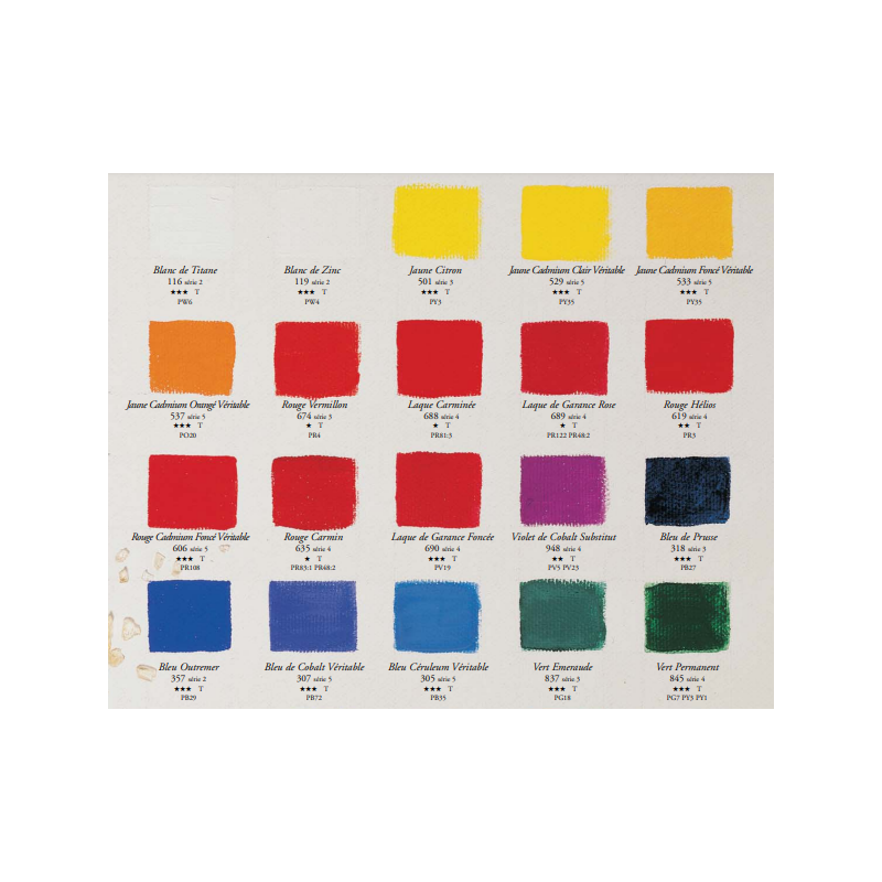 Tempéra extra-fine à l'oeuf - Sennelier - nuancier 32 couleurs + 1 médium - 