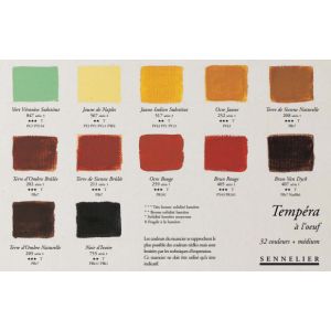 Tempéra extra-fine Sennelier - 32 couleurs et 1 médium - Recette traditionnelle  