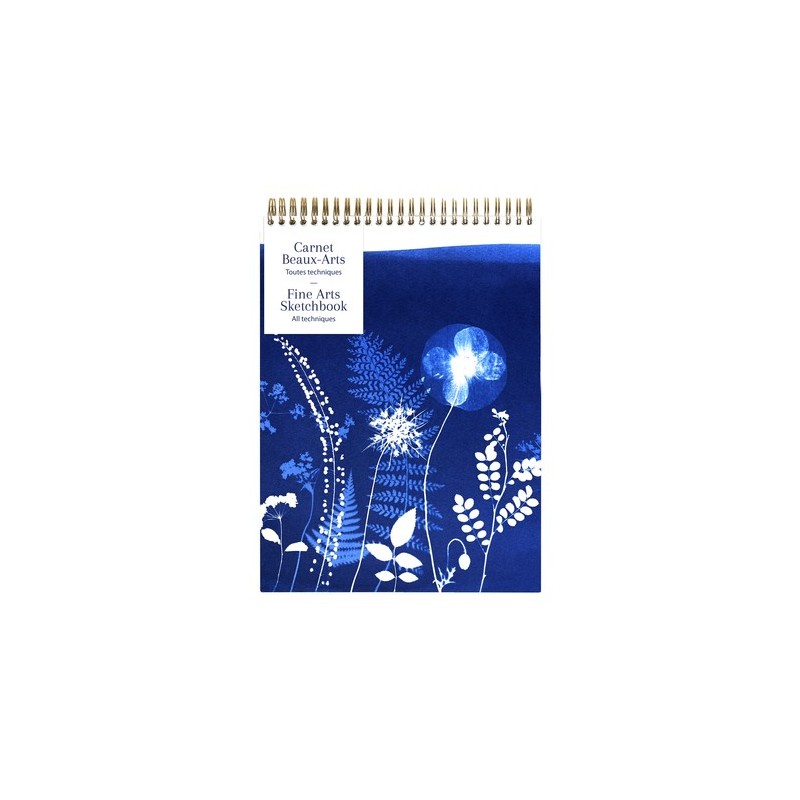 Carnet multi-techniques Cyanotype - 40 feuilles papier grain 180g - Format A4 - 21 x 29,7cm - Clairefontaine