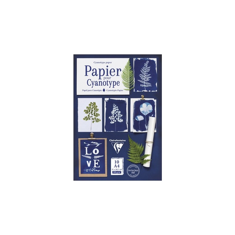 Pochette papier pour Cyanotype - 10 feuilles 300g - auxiliaire essentiel pour cyanotype - Clairefontaine